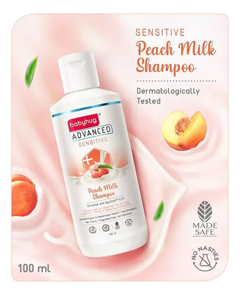Babyhug Advanced Sensitive Peach Milk Shampoo - 100 ml