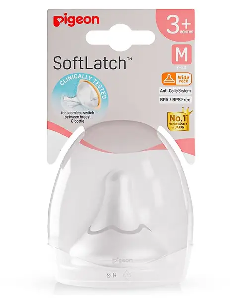 Pigeon Softlatch Peristaltic Nipple With Case Pack Of 1 - White