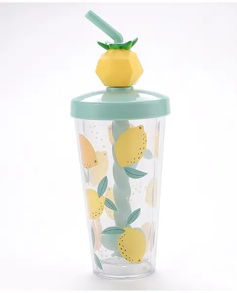 Straw Sippers Free Size Yellow Green - 400 ml