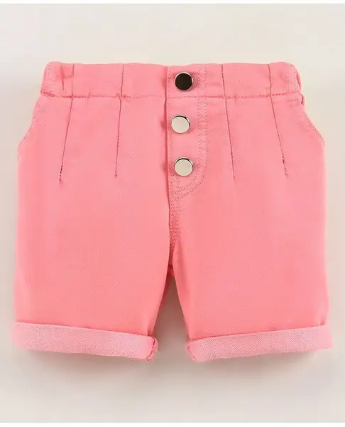 Bloom Up Mid Thigh Denim Shorts - Pink