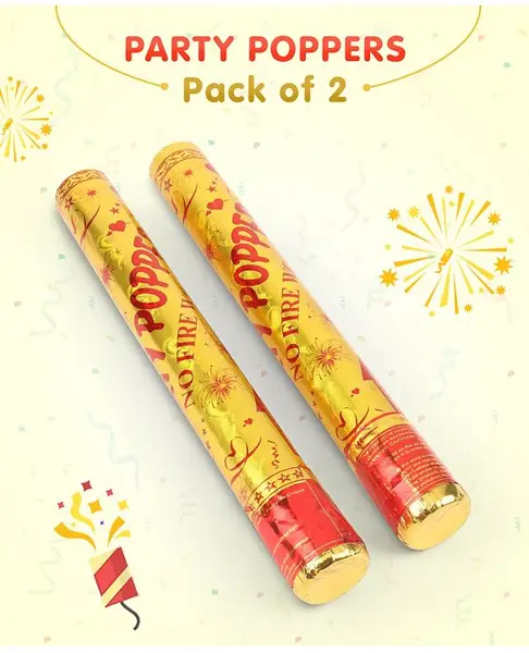 Party Poppers Red - Pack of 2