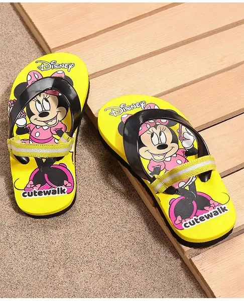 Cute Walk by Babyhug Slip-On Flip-Flops Disney Printed - Yellow
