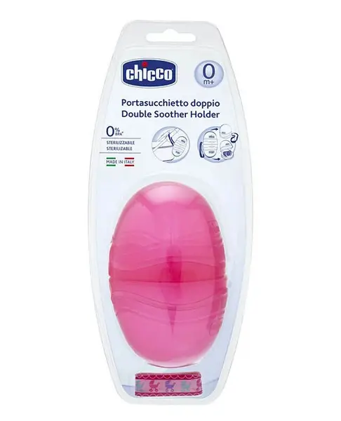 Chicco Double Soother Holder - Pink