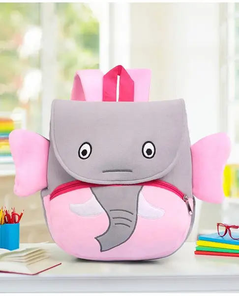 Babyhug Elephant Shaped Soft Toy Bag - 11 Inches