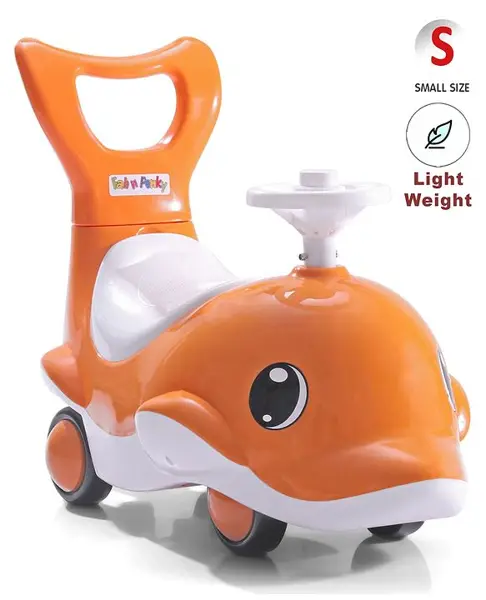 Manual Push Ride On Of Dolfin Shape - Orange