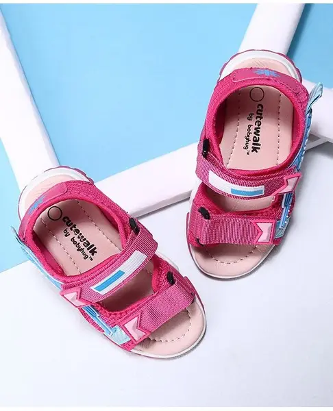 Cute Walk by Babyhug Velcro Sandals - Pink