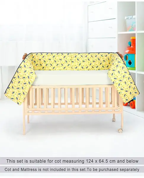 Babyhug Cot Bumpers Rocket Print - Yellow