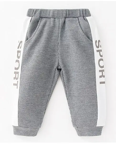 Kookie Kids Full Length Lounge Pants Tect Print - Grey