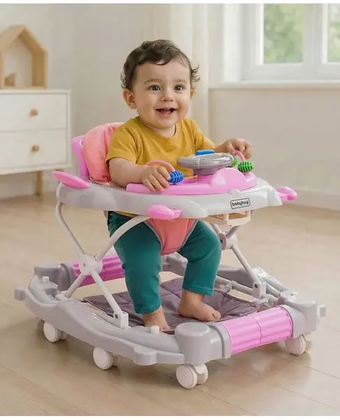 Babyhug Champ 2 in 1 Multifunctional Walker With Rocker Function - Pink
