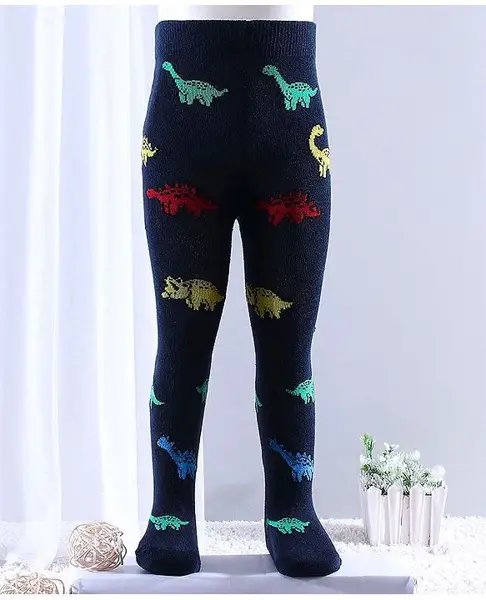 Mustang Footed Tights Dino Design - Navy Blue