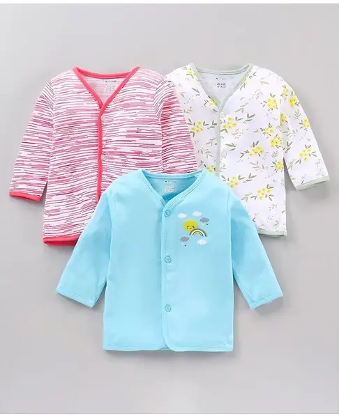 OHMS Cotton Knit Full Sleeves Vests Multi-Print Pack of 3 - Multicolour