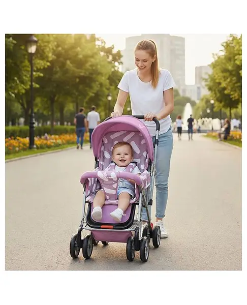 R for Rabbit Lollipop Lite Baby Stroller for 0 to 3 Years Pram with 5 Point Safety Harness  Reversible Handlebar & Cushioned Seat with 3 Level Seats Recline/Lightweight Stroller for Kids