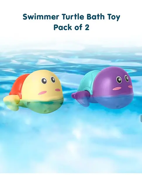 Swimming Turtle Wind Up Bath Toys Pack Of 2 - Multicolor