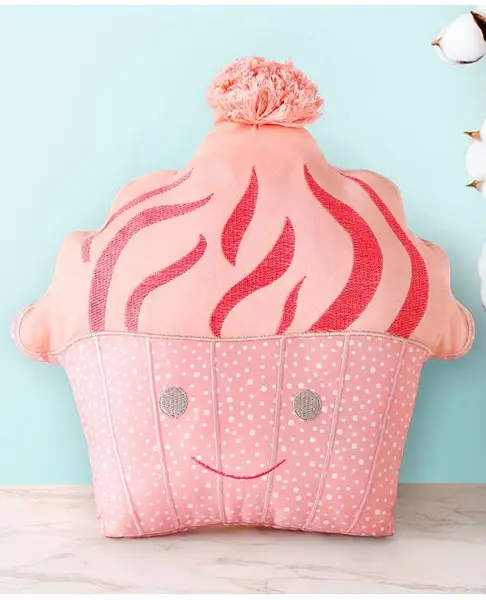 Bonfino Premium Organic Cotton Cupcake Shaped Cushion - Pink