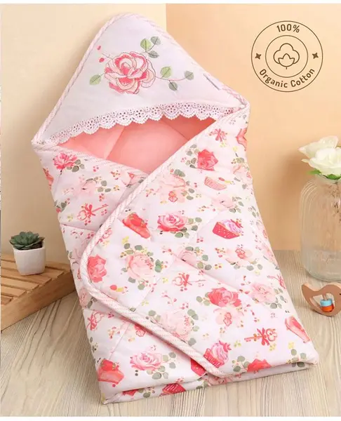 Bonfino Premium Cotton Quilted Hooded Wrapper Cup CakePrint