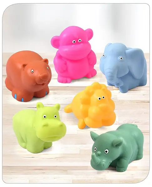 Babyhug Bath Squeeze Toys Jungle Animals Pack of 6 - Multicolour