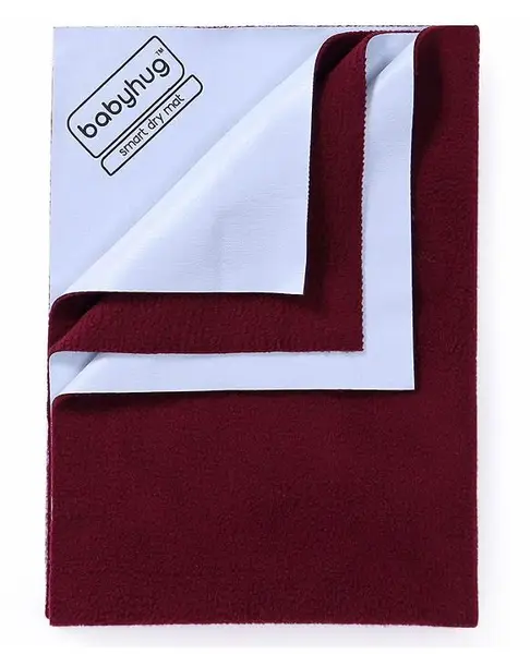 Babyhug Smart Dry Bed Protector Sheet Large - Maroon