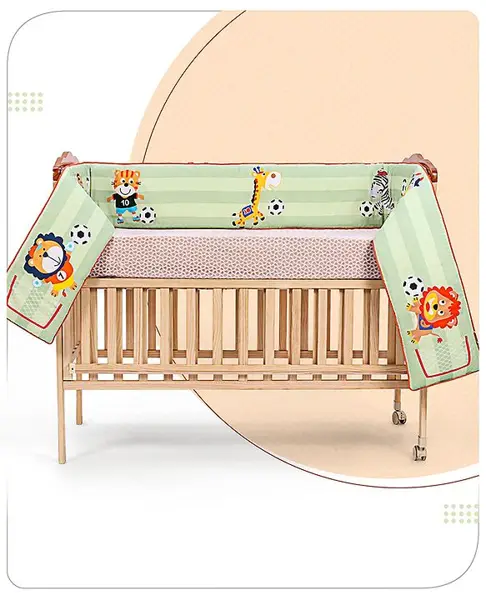 Babyhug Cotton Cot Bumper Soccer Print -Green