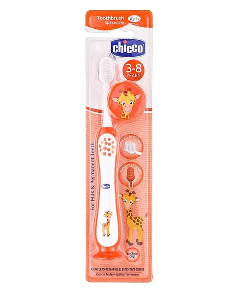 Chicco Ultra Soft Bristles Toothbrush Giraffe Print - Orange