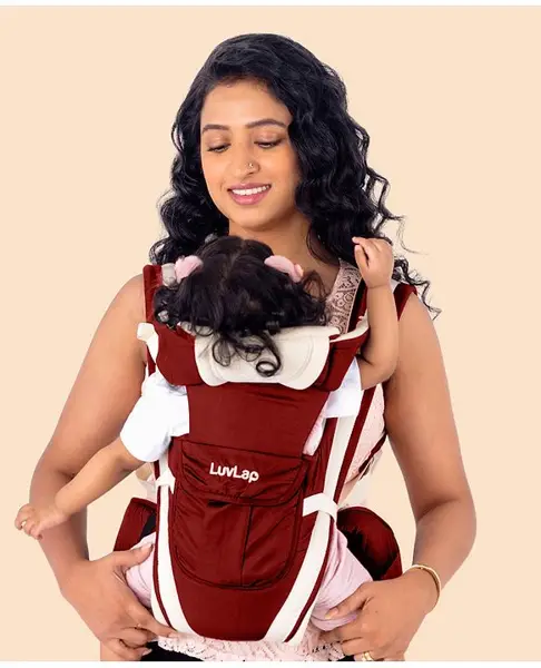 LuvLap Elegant Baby Carrier with 4 Positions  for 4-24 Months  Adjustable Newborn to Toddler  Max Weight 15 kg (Maroon)