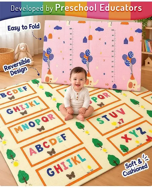 Intelliskills Waterproof Play Mat Alphabet and Numbers - Multicolour