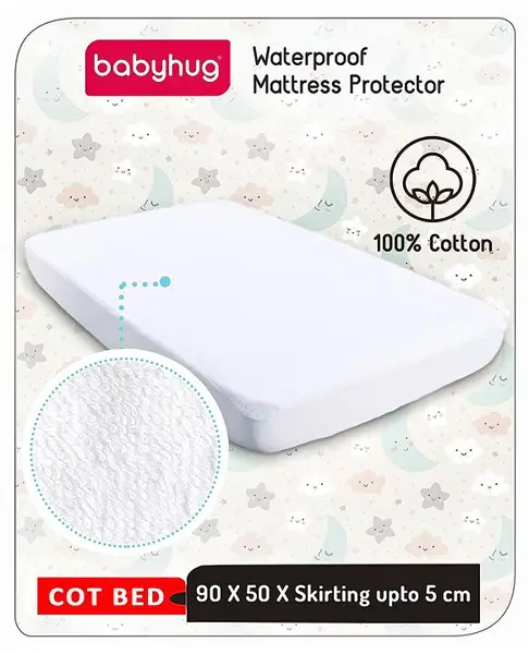 Babyhug Mattress Protector - White