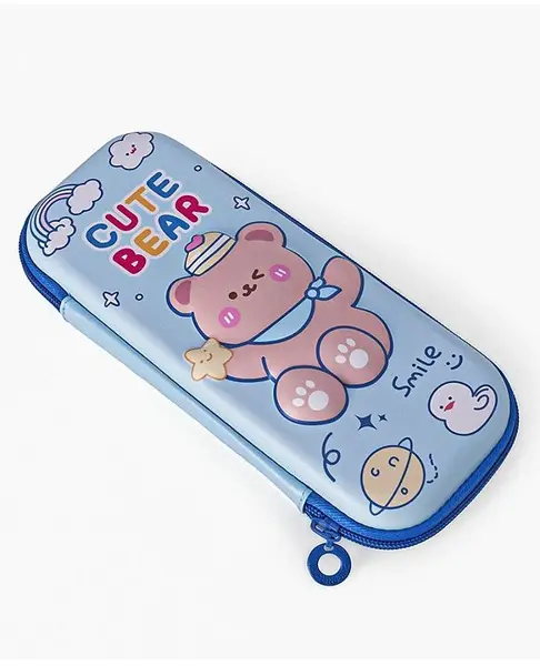 Bear Theme 3D EVA Pencil Pouch - Light Blue