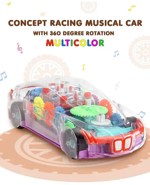Concept Racing Musical Car With 360 Degree Rotation - Multicolor
