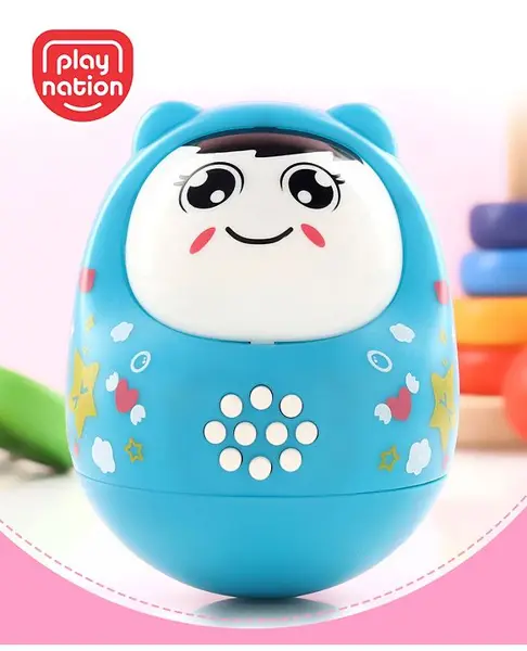 Play Nation Musical Push and Shake Teal Roly Poly