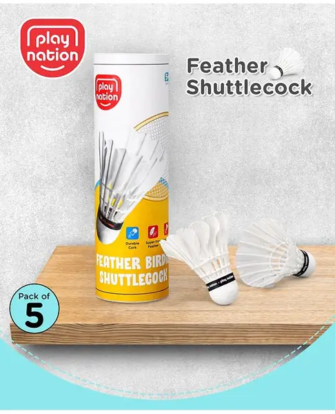 Play Nation Feather Shuttle Pack of 5 - White