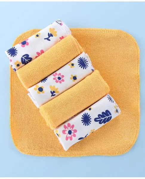 Babyhug Terry Knit Hand and Face Towels Pack of 6- Multicolour