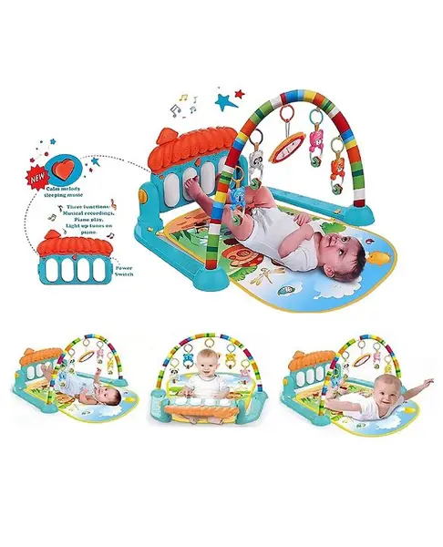 Karma Musical Pianos With Lights & Sound  Hanging Rattles Toys Washable Baby Play Mat Gym - Multicolor