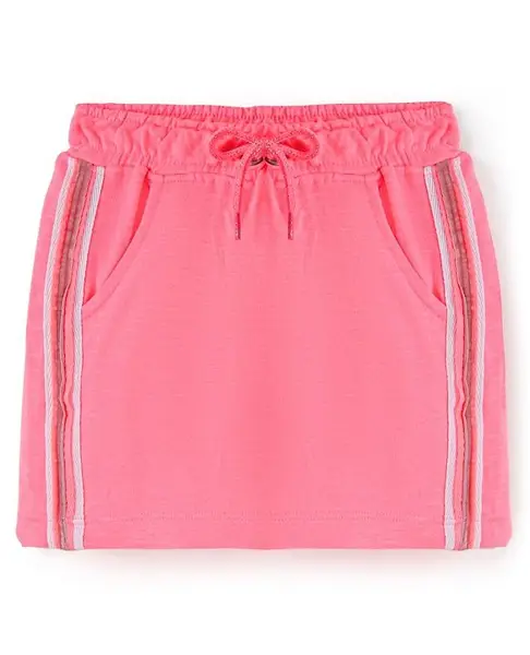 Babyhug Cotton Looper Mid Thigh Length Skirt Solid Colour - Pink