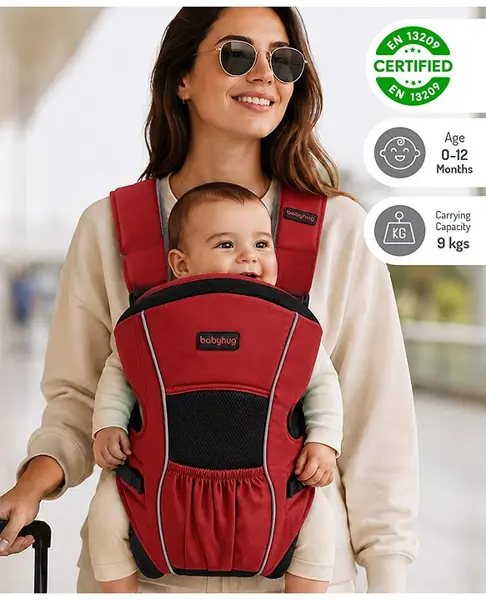 Babyhug Embrace 2 Way Baby Carrier With Detachable Bib - Red