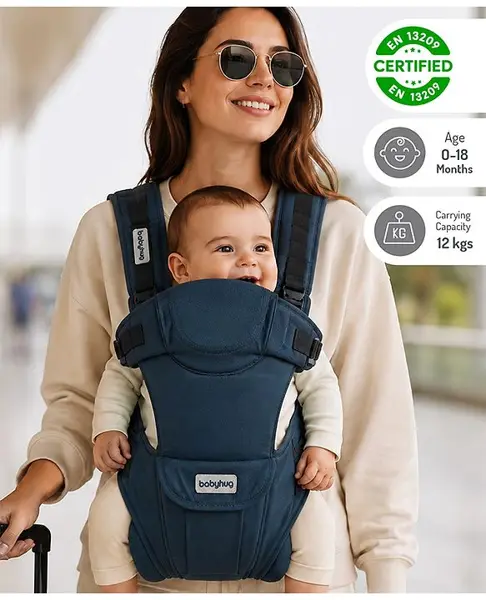 Babyhug Joy Bundle 4-in-1 Premium Baby Carrier : Lightweight  Breathable  Ergonomic design  4 carrying positions  Head and neck support  Storage pocket  and Adjustable straps for babies u