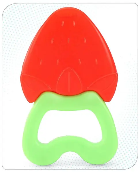 Babyhug Strawberry Fruit Shape Water Filled Teether - Red & Green