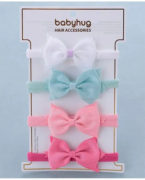 Babyhug Headbands Free Size Pack of 4 - Multicolor