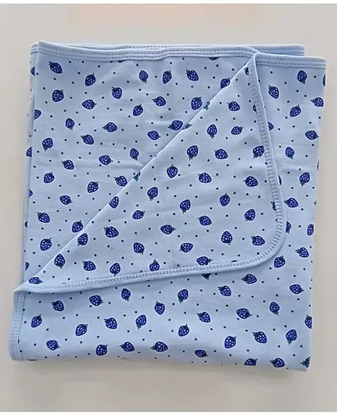 Tinycare Baby Bath Towel Rabbit Print Double L 90 x B 65 cm - Blue