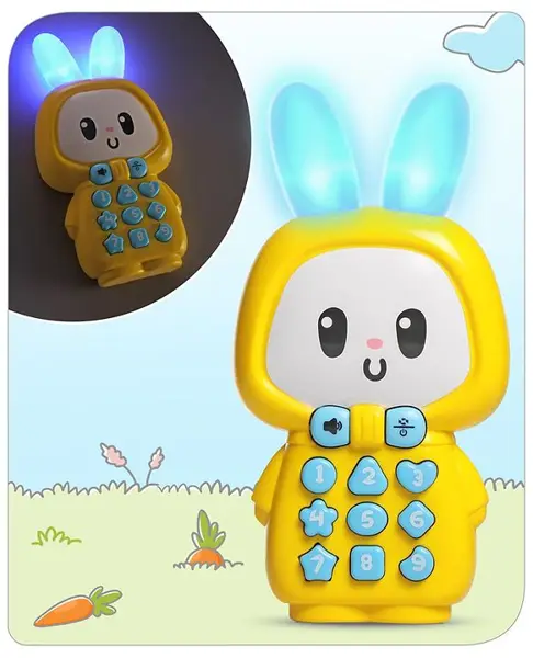 Babyhug Bunny Musical Mobile Phone - Yellow