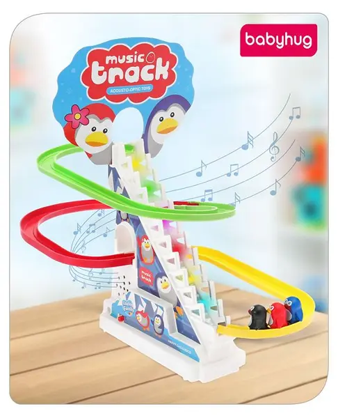 Babyhug Happy Penguin Track Set with Music and Light  - Multicolour