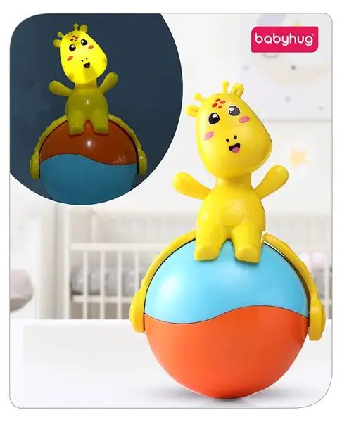 Babyhug Giraffe on Ball Musical Roly Poly Toy - Multicolor