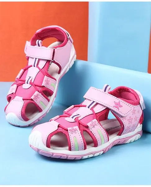 Cute Walk by Babyhug Velcro Closer Sandals  - Pink