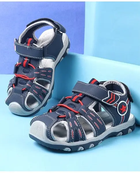 Cute Walk by Babyhug Velcro Closer Sandals  - Navy Blue