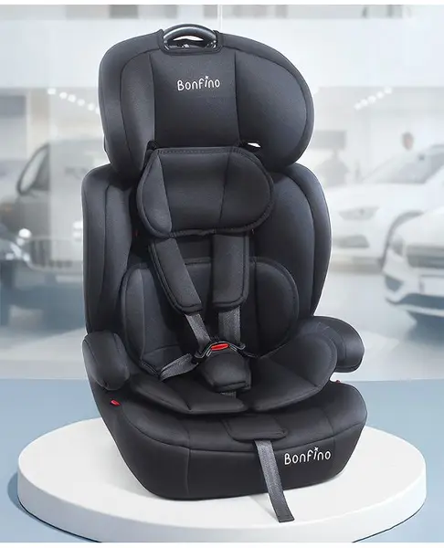 Bonfino Secure Ride Forward Facing Isofix Car Seat  Flame Resistant Fabric  Breathable Cover  Padded Shoulder