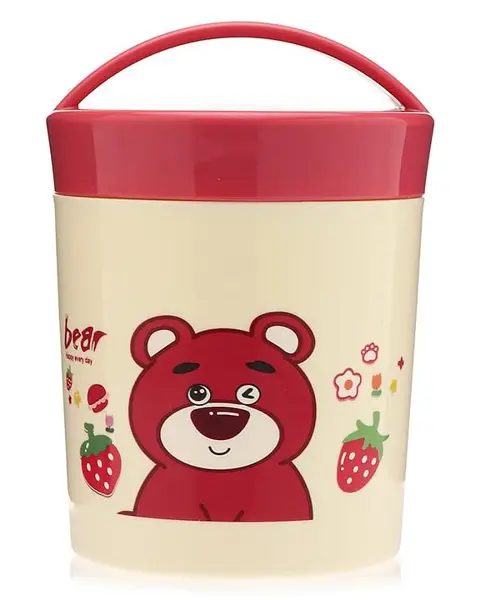 Bear Happy Every Day Soup Cup with Spoon Pink - 550 ml