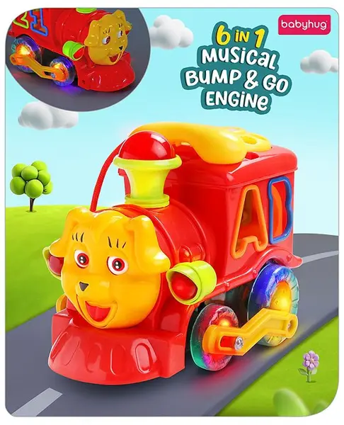 Babyhug Musical Bump & Go Loco Engine Truck - Red