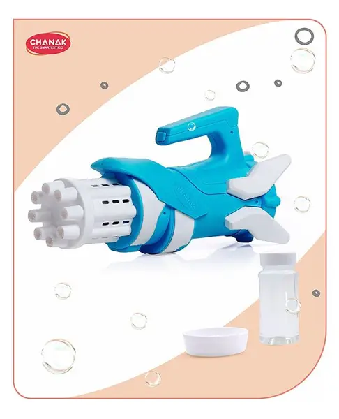 Aditi Toys Gatling Bubble Gun For Kids  8- Hole Bubble Gun Toy For Kids Bubble Machine For Indoor & Outdoor Play  100% Safe & Skin Friendly (Bubble Solution Included)  Bis Approved (Ligh