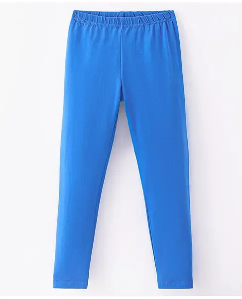 Ollypop Cotton Knit Full Length Legging Solid Colour - Royal Blue