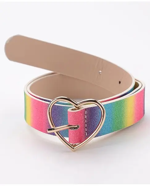 Pine Kids Belts with Heart Shaped Buckle Lock - Multicolour