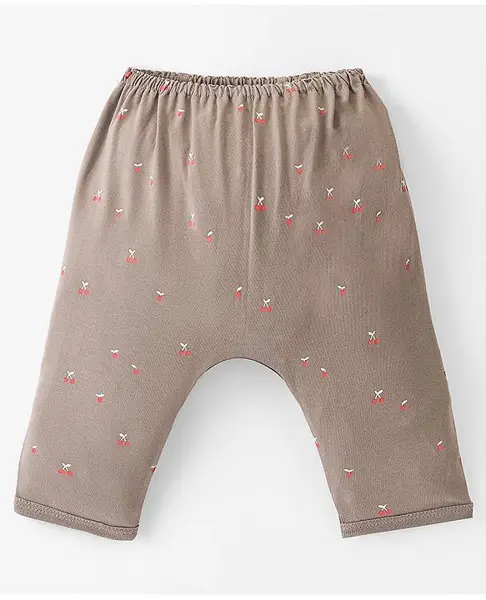 Pink Rabbit Single Jersey Knit Full Length Diaper Legging Berry Print - Brown